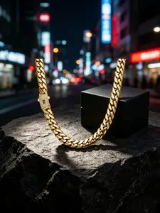 14k Cuban Chain Necklace Bracelet Set, Rustproof Waterproof Low Allergy, 6-14mm Sizes, Unisex Fashion Jewelry, Waterproof Jewelry Sets