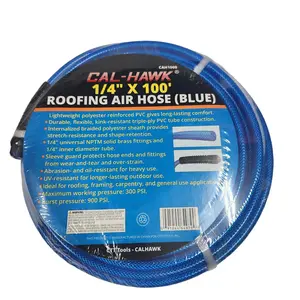CAL HAWK 1/4" X 50'  OF  1/4" X 100'Air Hose Flexible Braid Roofing Clear Blue AND dark blue