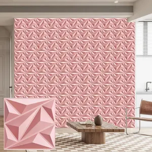 Aadesh 3D Wall Panel (Includes One Roll of Mounting Tape), Interior Wall Decor, Diagonal Diamond Diamond Textured Pattern for Living Room, Lobby, Bedroom, Hotel, Office, Game Room, TV Backsplash, 11.8 x 11.8 Inches (Approx. 30 x 30 cm)
