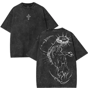 Brandless JJBA Jesus Pump Cover, 100% Cotton, Embroidered Cross, Shortsleeve Menswear gift gym oversided tshirt Fabric Top shirts tees graphic men