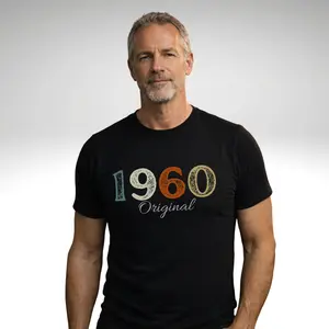 1960 Original Birth Year T-Shirt Minimalist Vintage 1960 Tee Birthday Shirt Classic Year Sport Apparel