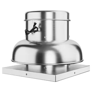 Upblast Roof Mounted Exhaust Fan, 1400 CFM Roof Ventilator Fan with 24 Inch Base, Heavy Duty Industrial Exhaust Fan for Warehouses, Factories, Restaurants, Steel Finish