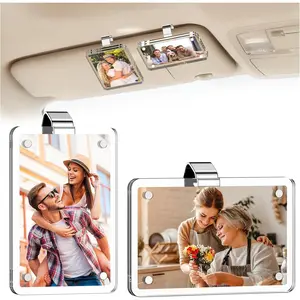 2 Pack  Picture Holder for Sun Visor,    Photo Clip Compatible with Instax Mini 12 11 9 &  Go, Horizontal & Vertical Display for 2.4" x 3.5" Wallet Size Photos, Personalized  Decor Accessories