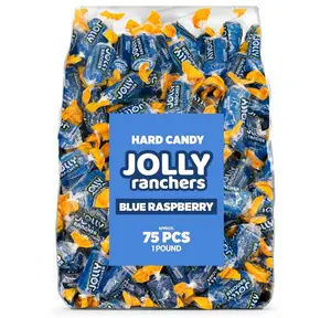 Blue Raspberry Jolly Ranchers Hard Candy – Original Flavor – 1 LB Bulk Bag (Approx. 75 Pieces) – Individually Wrapped Tart & Sweet Treats for Baby Showers, Back to School, Birthdays & Gift Bags