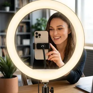 10 LED Ring Light - Camera Lighting Accessory for Smartphones & Electronics, Mobile Selfie Tool for Content Creation, Smartphone