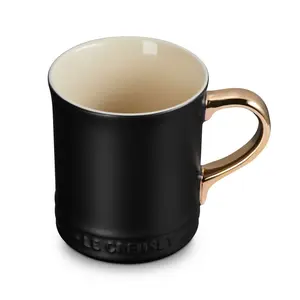 Le Creuset 14oz Gold Metallic Handle Mug | Licorice