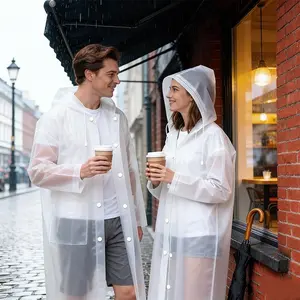 Reusable Waterproof Rain Poncho for Adults, Windproof Wind Resistant Raincoat with Adjustable Hood, Emergency Full Coverage Gear for Hiking Travel Commute, Compact Spring Summer Outdoor Essential