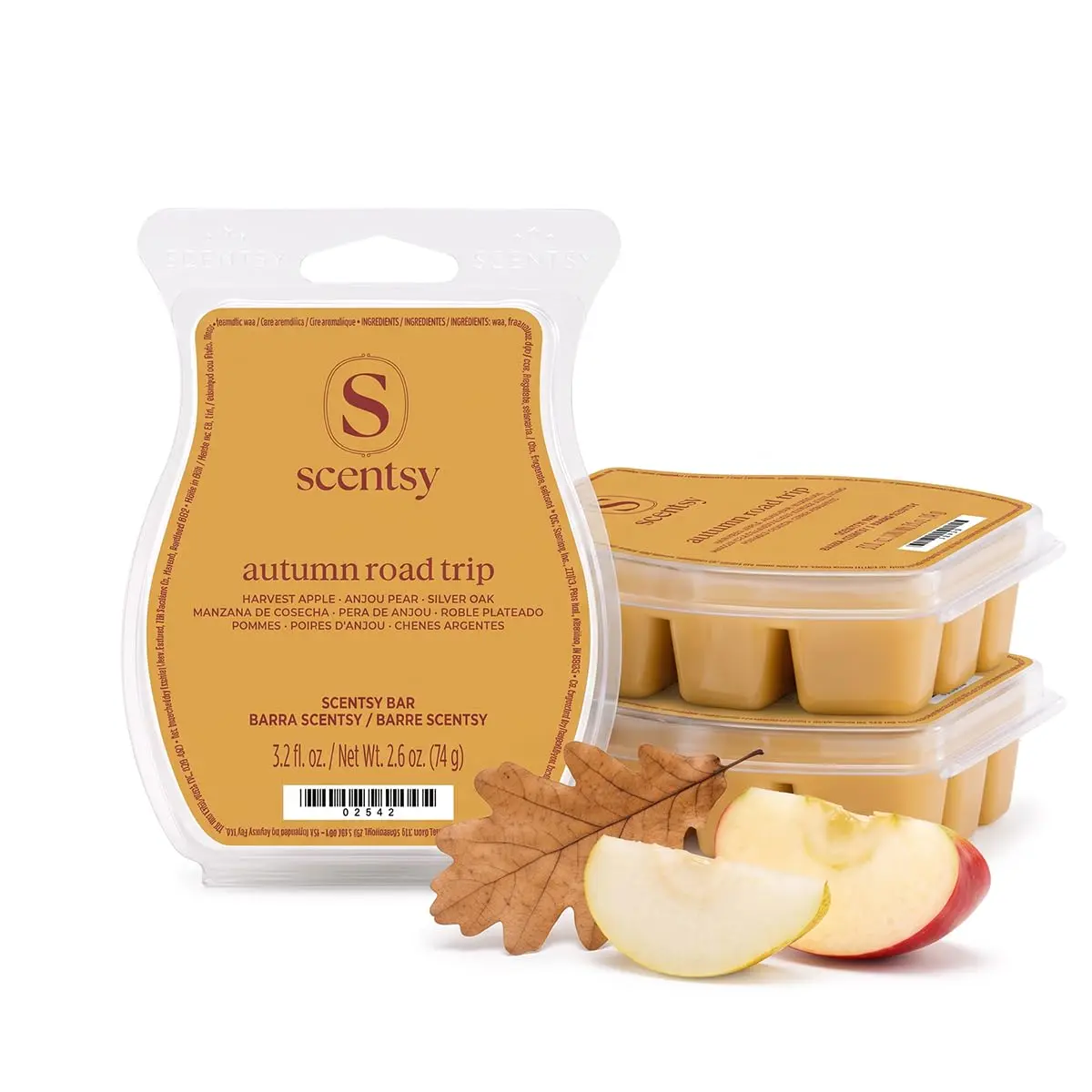 Scentsy Wax Melts, Autumn Road Trip 3 Bar Set, Paraffin Wax Cubes, 7.8 oz