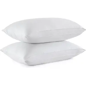 ®   Goose Feather Down Sleeping Pillow Soft Bed Pillow for Sleeping with 100% Cotton Shell Set of 2 Queen Size
