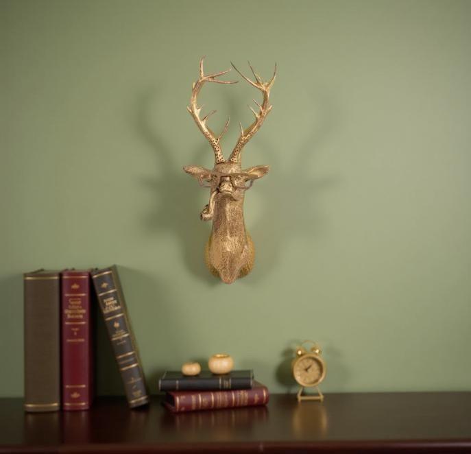 KINEFOLK Animal Head Wall Decor Whimsical Design 12" Tall 6" Wide Durable Resin Material Versatile Nature Artistry Ornaments for Living Room Bedroom