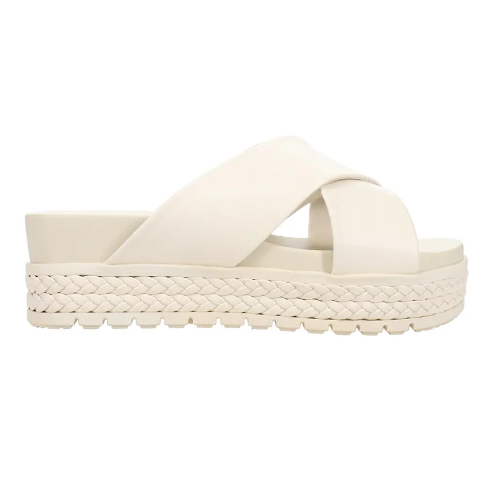 MIA Womens Kornelia Platform Slide Casual Sandals Casual Low Heel 1-2" - White