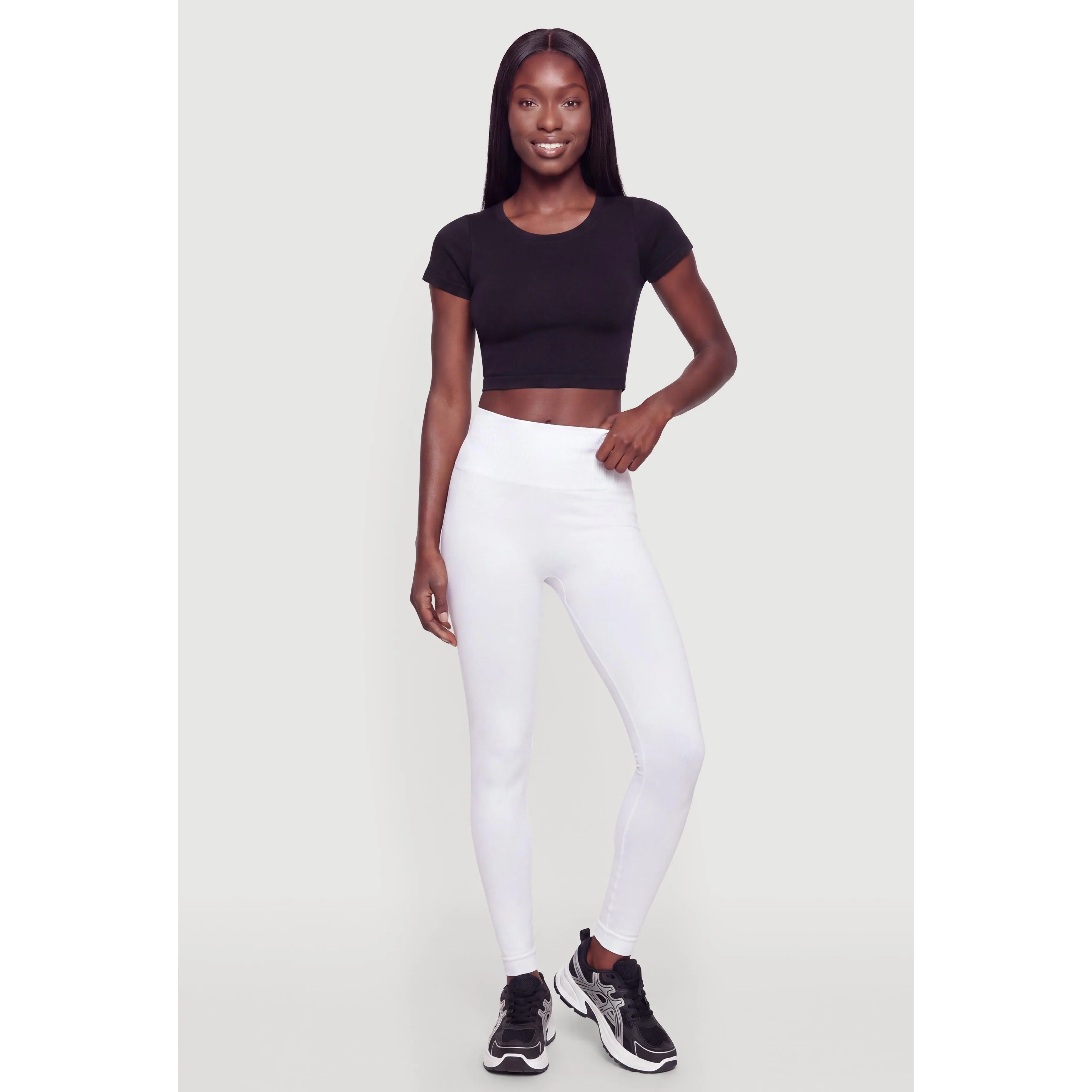 Seamless Waffle Knit High Waisted Leggings