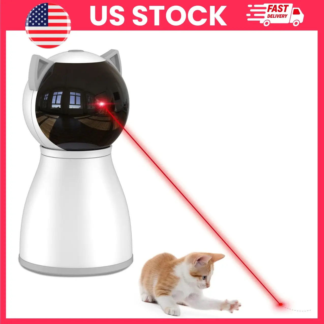 Cat Laser Toy, Automatic Interactive Cat Toy Motion Activated Rechargeable Pet Laser Toy for Indoor Cats and Kittens Smart Random Trajectory Cat Exercise Toy USB Rechargeable Cat Entertainment Device Bored Indoor Cat Buster Pet Activity Toy
