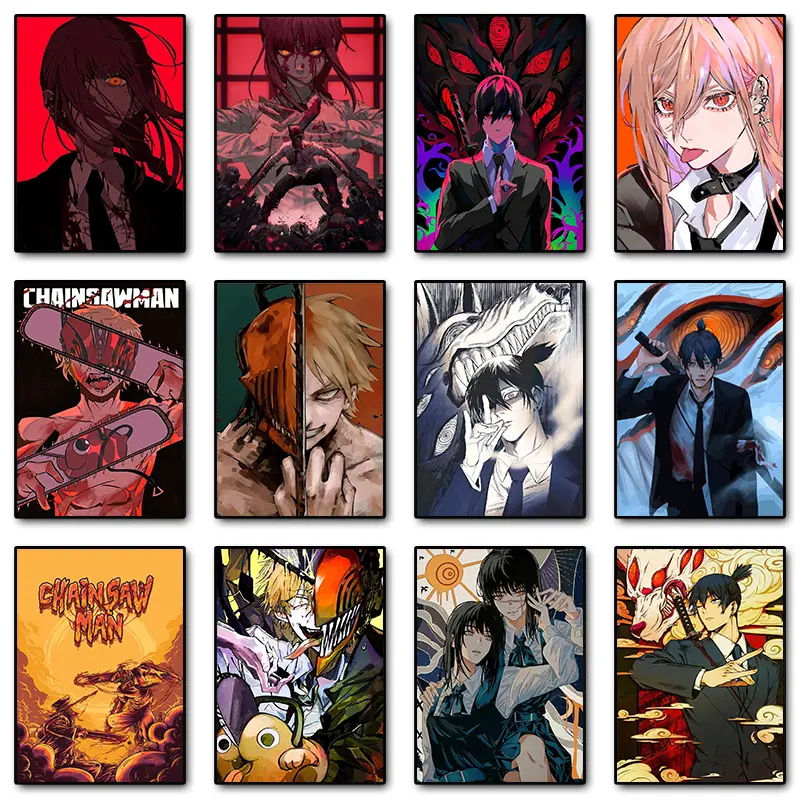 Anime Chainsaw Man Canvas Posters & Graphic Prints, Creative Wall Art Decoration for Modern Family Bedroom Home Inspo, Ideal Gift for Home Decor Enthusiasts, Otaku Style