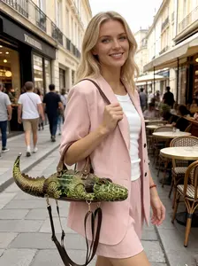 Unique Trendy Women's Bag, Funny Personality Fashion Backpack, Alligator Doll Animal Bag, Cool Shoulder Crossbody Handbag, Fashionable Crossbody Bag