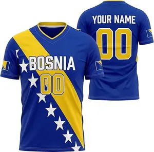 [Custom Name] Bosnia Soccer Jersey, Personalized South Bosnia and Herzegovina Jersey Soccer Fan Gifts National Sports Team Uniform