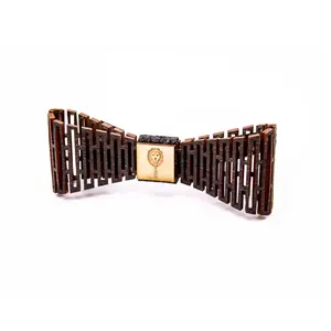Wood Leon 3D Bowtie -Rafiki, Men's Bow Tie for Wedding, Special Events
