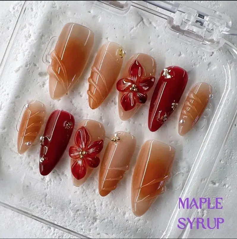 Designed False Nails Beauty & Personal Care Nail Art Accessory with Glue