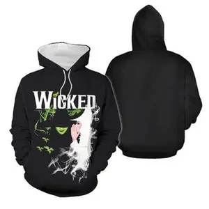 Wicked Movie Witch Princess 3D Hoodie, Fairytale Costume Pullover, Wizard of Oz Inspired Casual Sweatshirt, Trendy Halloween Fan Apparel 2026