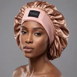 Adjustable silk velcro hair bonnet