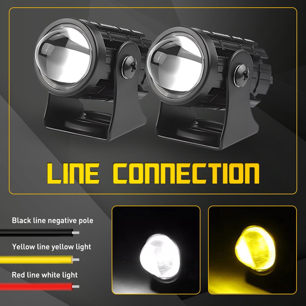 2x LED Motorcycle Spot Light Headlight Driving Fog Auxiliary Lamp Yellow White 2x LED Motorcycle Spot Light Headlight Driving Fog Auxiliary Lamp Yellow White