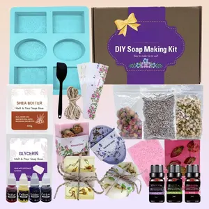 Soap Making Kit for Adults - DIY  Soap Supplies Glycerin & Shea Butter Soap Base with Soap Molds, Dried , Dye and Fragrances- DIY Craft Kit