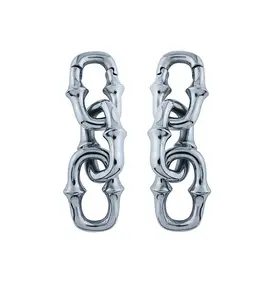 Mini OG Chain Triple Link White Brass Ear Weights