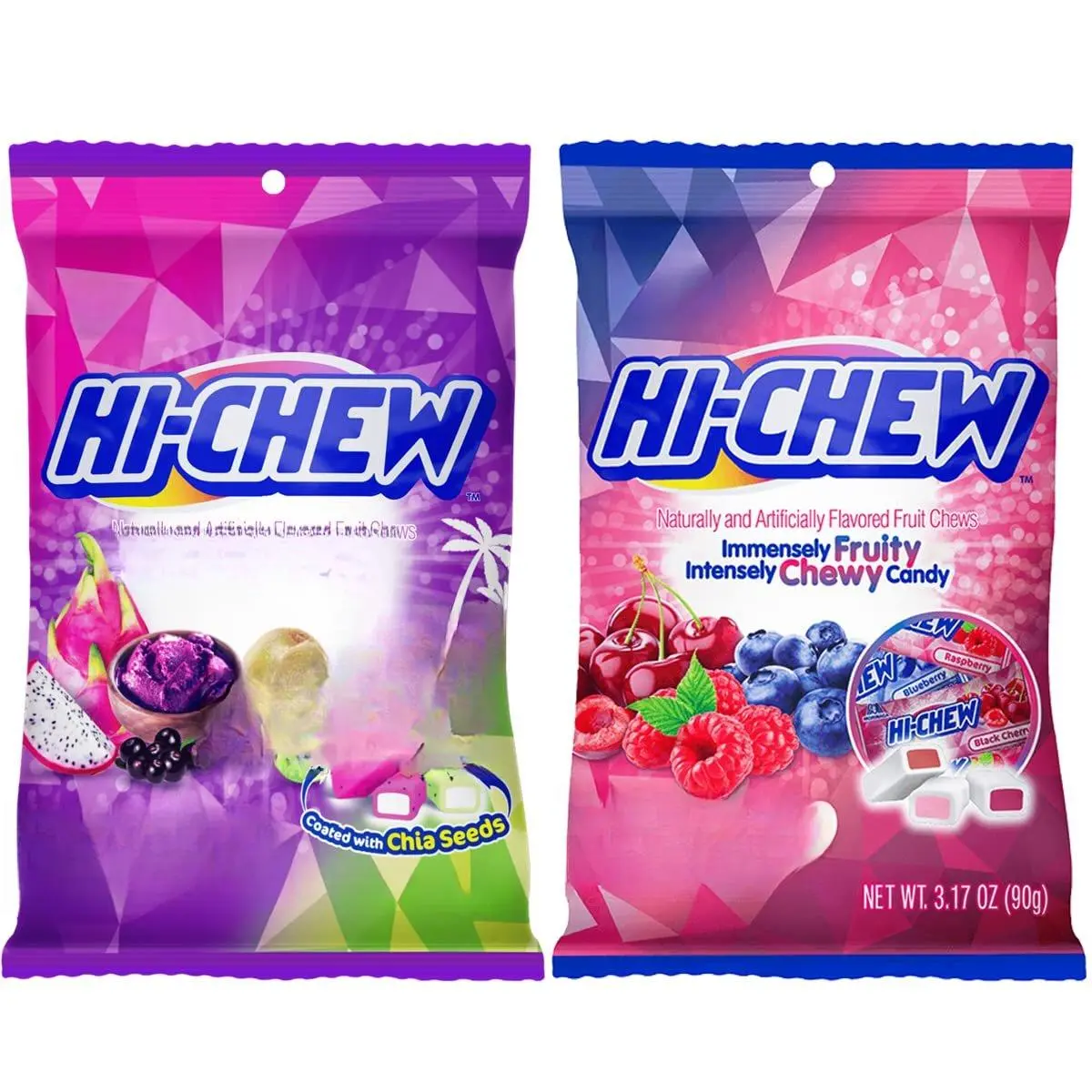 (2) bags of Hi Chew Candy Different Flavors, Fantasy Mix and Berry Mix Fruity Chewy Japanese Candy Variety Pack of 2 (Berry & Superfruit Mix)