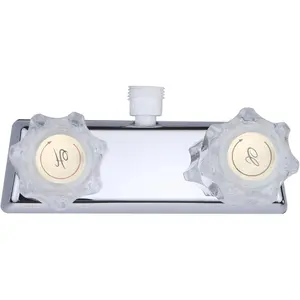 Shower Faucet 4” Dual Knob Diverter Valve for Indoor/Outdoor Use Acrylic Shower Faucet Replacement for Camper Motorhome & Trailer Showers Chrome