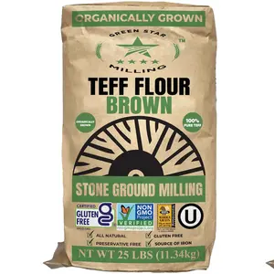 Green Star Organically Grown Brown Teff Flour – Premium Stone Ground Gluten free Natural
