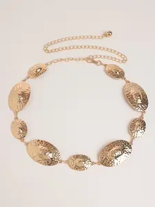 New Women's Geometric Fashion Oval Waist Chain, Stylish Hollow Out Design, Perfect for Casual & Party Wear, Trendy Accessory