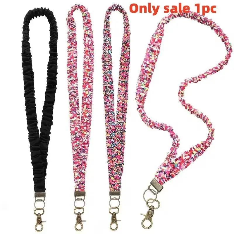 Colorful Hair Tie Personalized Lanyard for ID and Keys, Fashionable Clip-On Necklace Strap, Elastic Removable Work Card Holder for Teachers, Nurses, Doctors, Friends, Lanyard for ID Badge