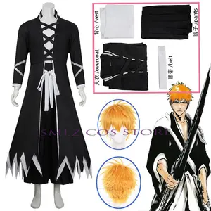 Kurosaki Ichigo Cosplay Costume Anime Blieach Cos Uniform Thousand-Year Blood War Fantasia Outfits Man Halloween Cloth Suit