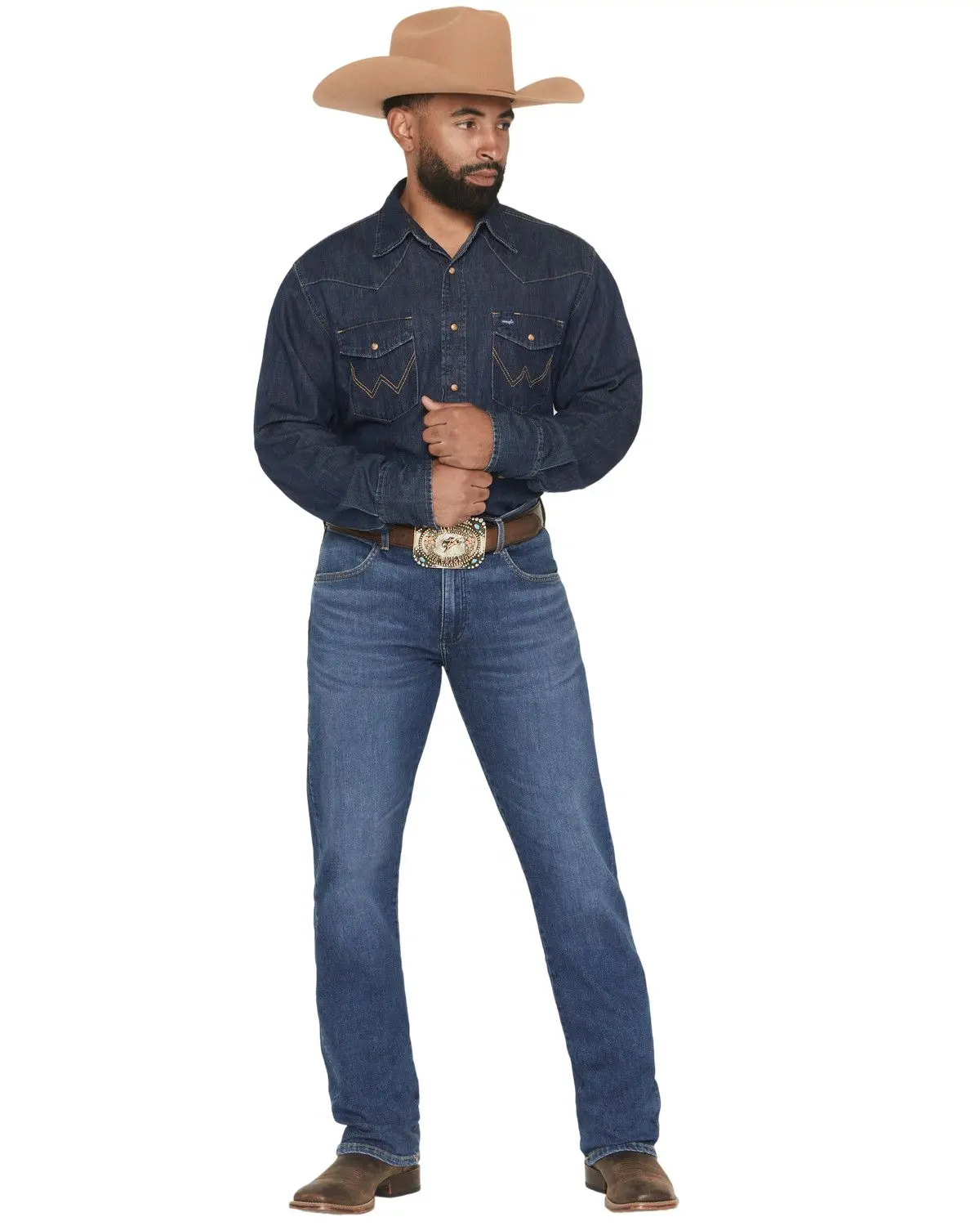 Wrangler Men's Retro Men'S Medium Wash Slim Straight Stretch Denim Jeans - 112374651