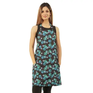 607 - Blue Paw Print Waterproof Hair Resistant and Bleach Resistant Bathing and Grooming Apron