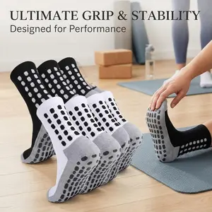 2/4/6 Pairs Men's Women's Soccer Football Baseball Socks with Grip Pads - Non Slip Athletic Sports Socks for Training Match Performance Comfortable Breathable Moisture Wicking Cushioned Ankle Socks Perfect for Running Gym Workout Outdoor Activities