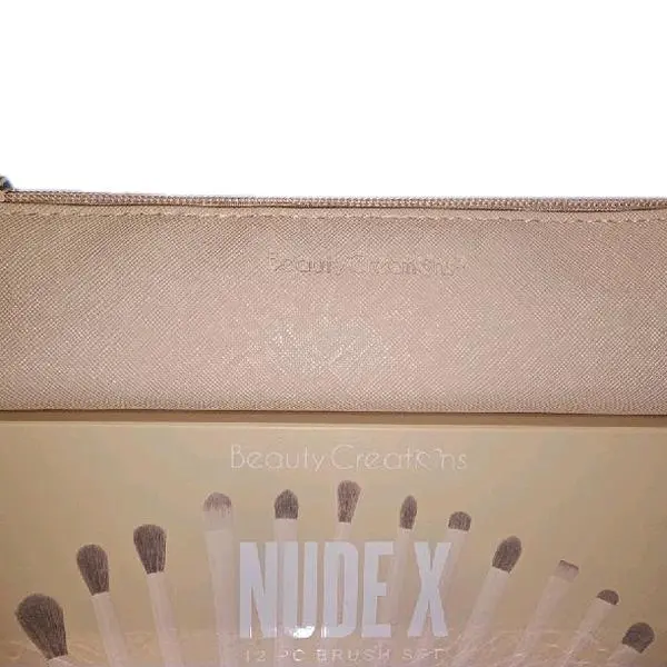 Beauty Creations Nude X 12-Piece Makeup Brushes Set - Nude Color, Ideal for Cosmetic Application, Available Online