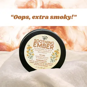 "Oops, Extra Smoky!" Soothing Ember Balm: Herbal Salve for Tired Muscles, Tension, & Discomfort - with Cayenne, Arnica, St. John's Wort, Ginger, & Sweet Basil - Circulation Support & Energetic Flow