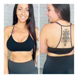 "Elizabeth" Tattoo Mesh Racerback Bralette