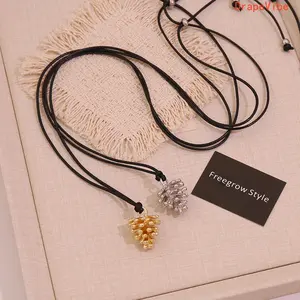 Creative Pinecone Pendant Necklace Adjustable Rope Minimalist Premium Versatile Sweater Chain Daily Wear Neck Accessory For Women