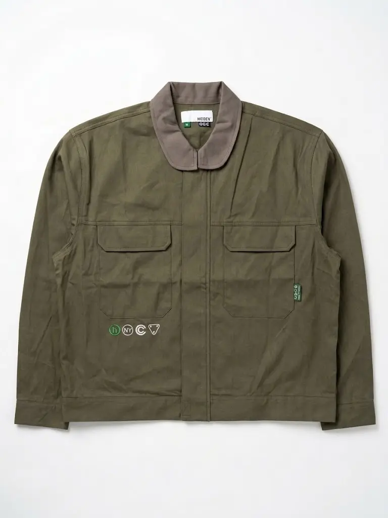 HIDDEN NY DRAGON MECHANICS JACKET - OLIVE GREEN - SIZE SMALL