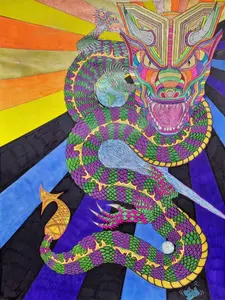OuroboroStyles Graphic Tees "Dragon of Chaos" - Bold Eye-Catching Design for Casual Outings & Statement Pieces