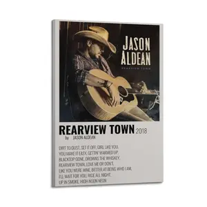 Rearview Town Jason Aldean Album Poster for Bedroom Aesthetic Canvas Wall Art Living Room Posters Painting Picture Print Modern Family Decor Artist Bathroom Poster
