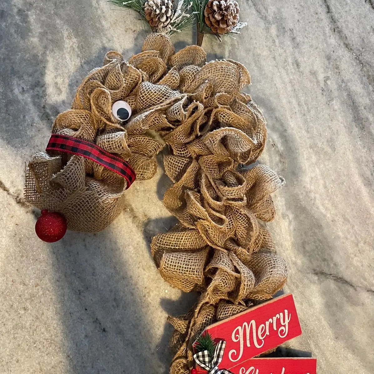 Reindeer Merry Christmas Wreath