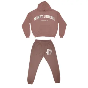 Essentials Money Junkies  Women’s Sweatsuit Set Fleece Womenswear Overalls Pocket