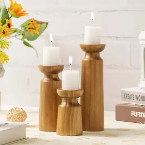 Vintage Wooden Candle Holders
