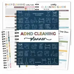 Adhd Cleaning Planner Notebook, Home Organization Task List, Daily Chores Check-Off Journal, Essential for Adhd Management and Home Tasks