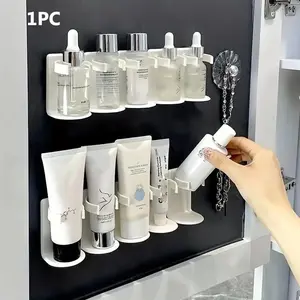 Wall Mounted Multi-functional Storage Rack, 1 Count Bathroom Punch Free Cosmetic Holder for Hand Sanitizer Hand Cream Facial Cleanser, Bathroom Organizer, Bathroom Organizer Supplies, Bathroom Organization, Bathroom Organizing Accessories