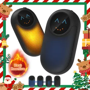 WETIFY Thermochromic Magnetic Hand Warmers Rechargeable 2-Pcs Electric Heat Sensitive 4 Levels Portable Compact Heater for Men Women Perfect Gift Christmas Thanksgiving