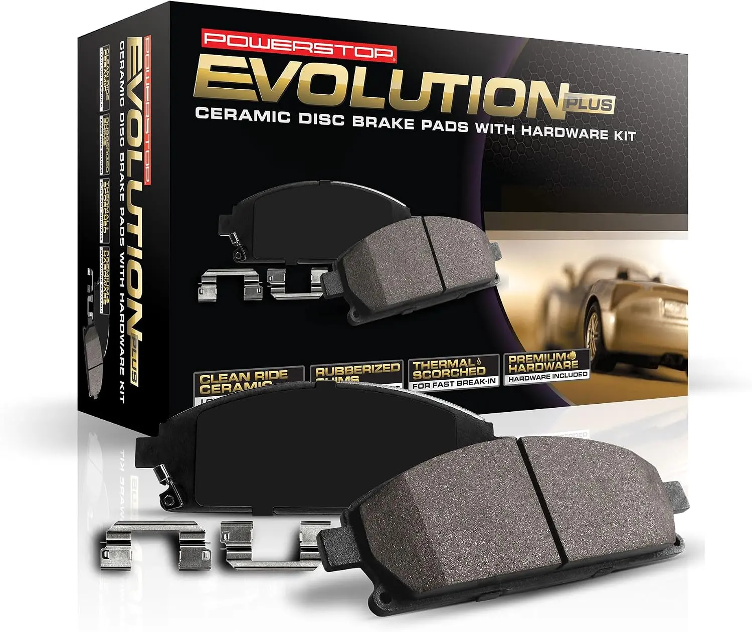 Rear Ceramic Brake Pads Replacement, Low-Dust Disc Brake Pad Set, Vehicle Brake Replacement Parts